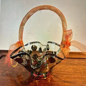 Mackenzie Childs Glass “Basket” EUC